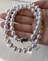 NEW Pearls Necklace for Women White 11-12mm Fine Luster Nearly Round Pearls 925 Sterling Silver Jewelry Wedding Party Gift