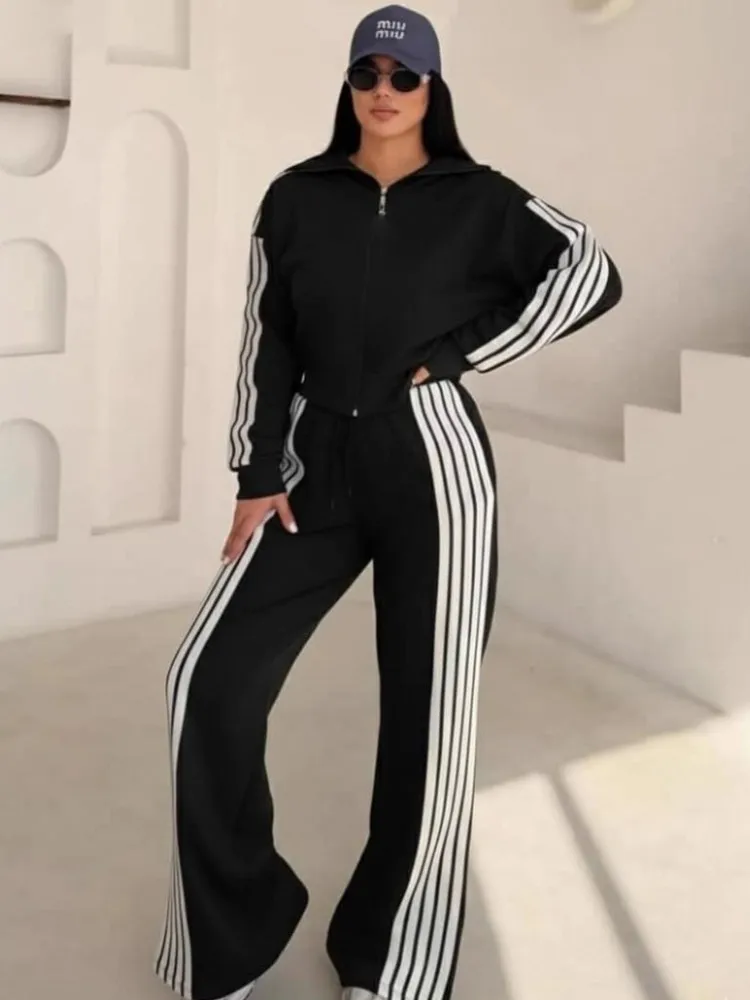 

Женские комплекты из 2 предметов, Новое поступление 2026 года, весенне-осенние одинаковые комплекты, куртка на молнии с длинными рукавами, топ и брюки, костюмы, одежда