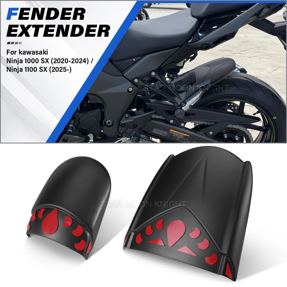 

Motorcycle Front Rear Fender Extender For Kawasaki Ninja 1000 SX 2020-2024 Ninja 1100 SX 2025 Mudguard Splash Guard Extension