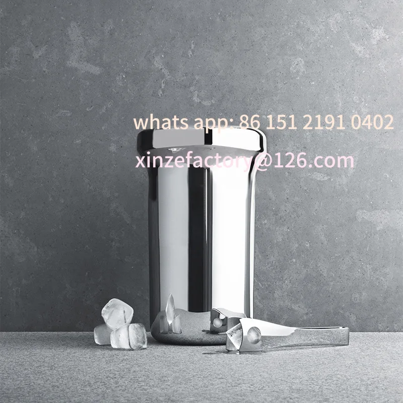 

Customizable Hotel Simple Stainless Steel Double Ice Bucket Champagne Bucket Wine Set Household Commercial Cold Beer Ice Bucket