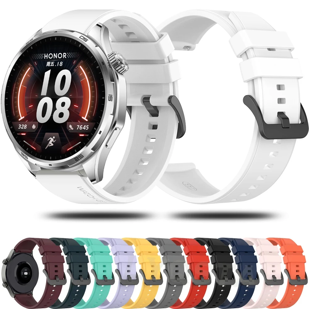 Силиконовый ремешок для часов 22 мм для Honor Watch 6 Plus 5 Ultra, браслет для Honor GS Pro 3 Magic Watch 1 2, сменные ремешки для часов