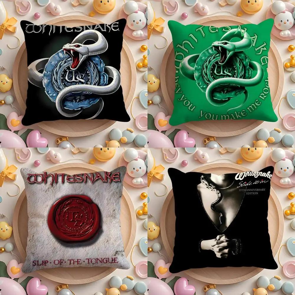 W-Whitesnake Band Cushion Cover Home & Car Multi-Scene Pillow Cover - Reversible, Soft & Durable for Daily Use