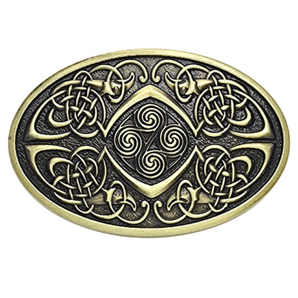 Cheapify Dropshipping Oval Celtic Knot Men Belt Buckle 40mm Western Cowboys Metal Hebillas Para Cinturon Mujer