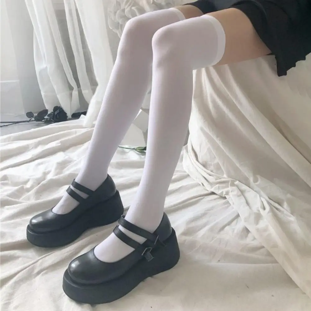 1, милые гольфы выше колена, сексуальные нейлоновые носки до середины икры для женщин и девочек, чулки до бедра, леггинсы JK Lolita, колготки для косплея