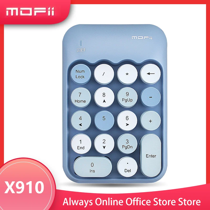 Mofii X910 18-key Retro Keycap Wireless Keyboard 2.4G USB Connection  Ergonomic Small and Light Girl Financial Laptop Keyboard