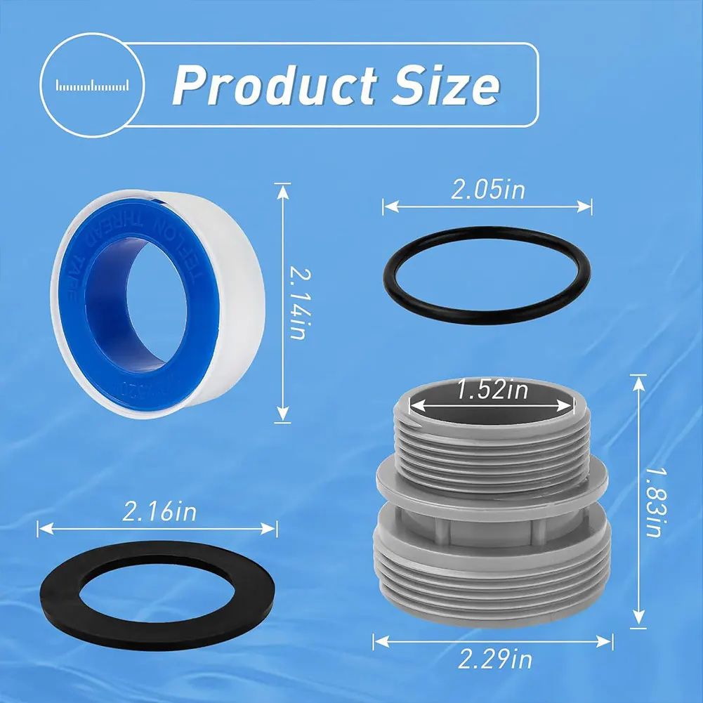 

4 Pack Pool Hose Adapter with Clamp Washer Pool Pump Connector Pool Filter Pump Hose Adapter for Inlet Outlet Ground Pools