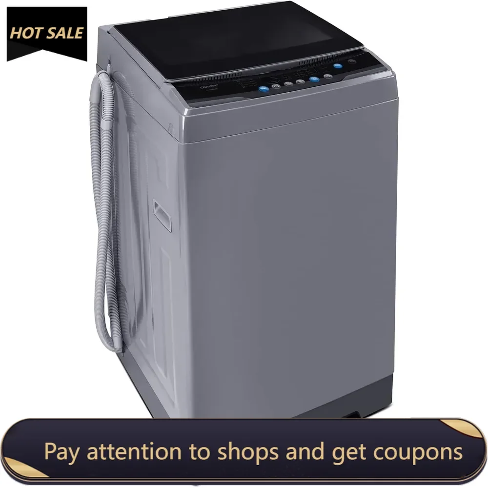 

1.6 Cu.ft Portable Washing Machine, 11lbs Capacity Fully Automatic Compact Washer with Wheels, Magnetic Gray