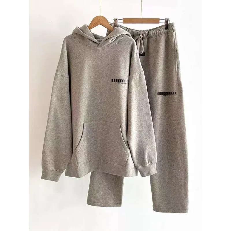 الموسم 8 العلامة التجارية الكلاسيكية مزدوجة اصطف الرجال هوديس المتضخم تصميم فاخر الجبهة الخلفية أفخم رسالة هوديي شارع العليا زوجين مجموعة #4