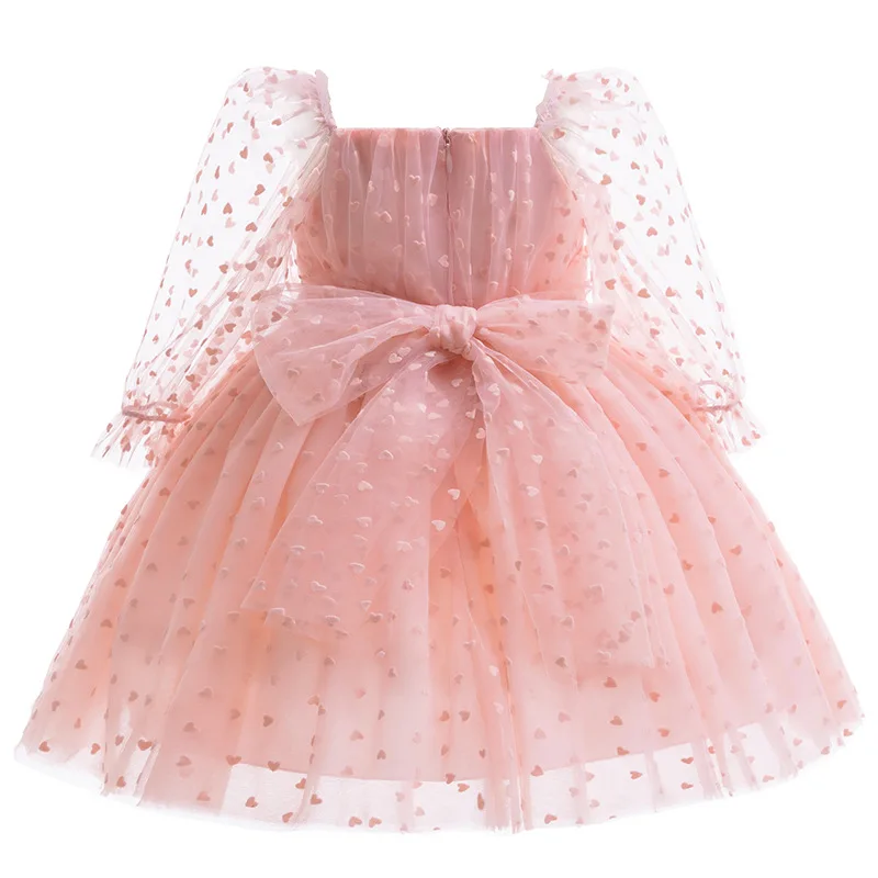 0-6-year-old girl dress pink wave dot sweet cute casual dress tulle foreign qi summer outdoor cotton sleeve childrens clothing