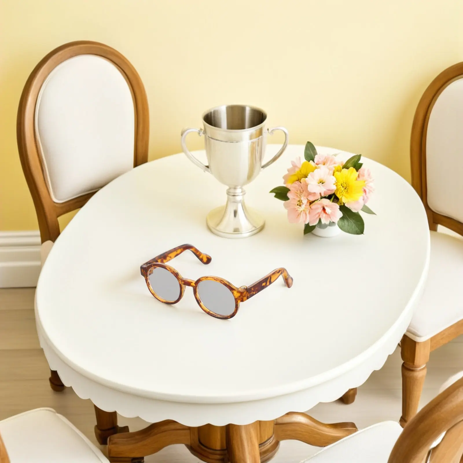 

5Pcs Mini Glasses Decorative Accessories Miniature Eyeglasses for Dress Up Creative Craft Glasses for Miniature Display Small