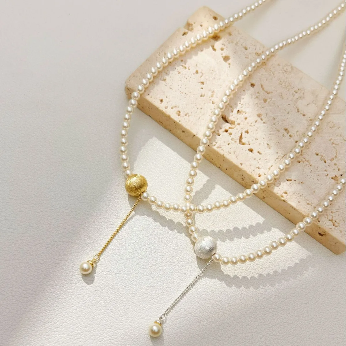 French light luxury pearl necklace new temperament versatile gentle fashion tassel pendant clavicle chain