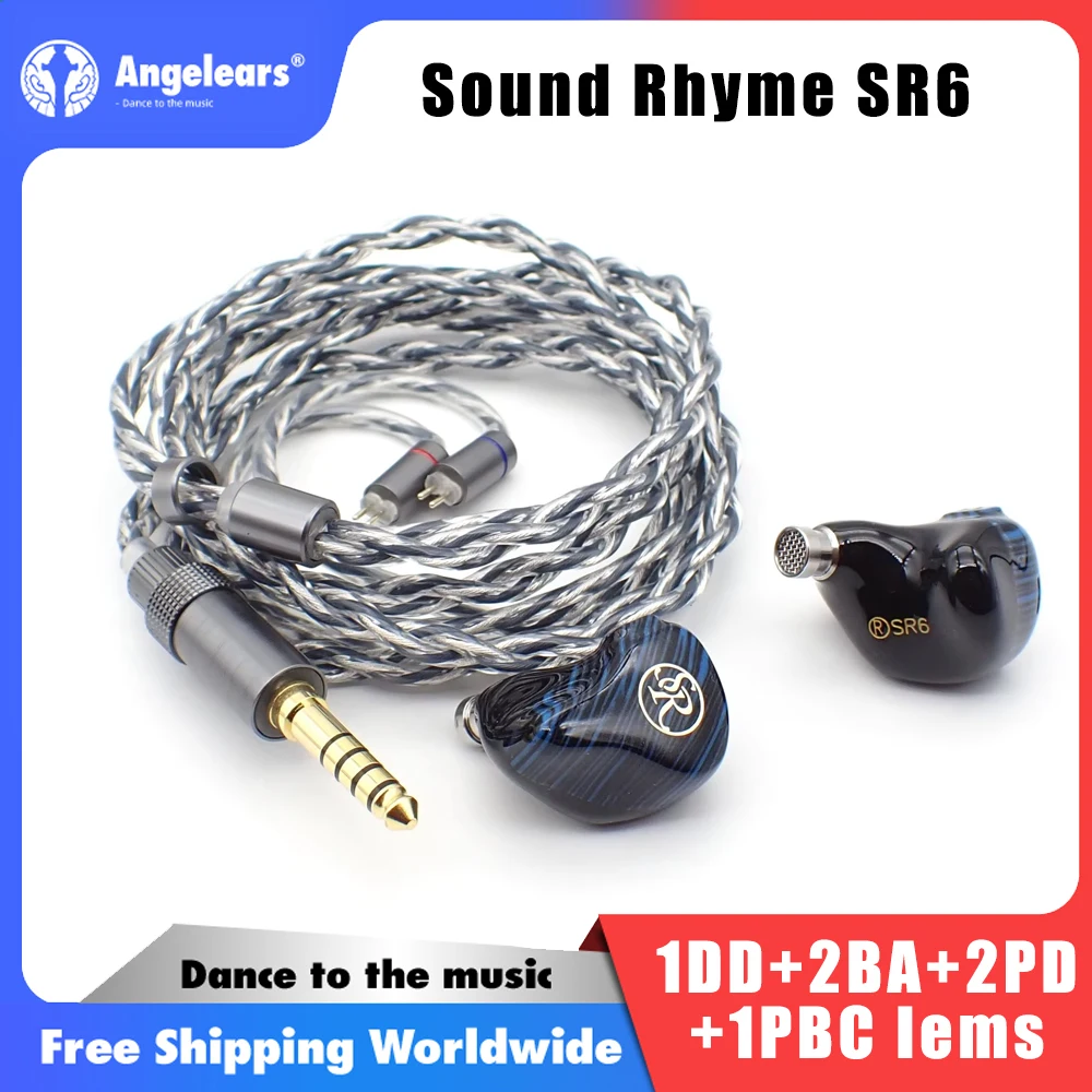 Sound Rhyme SR6 1DD + 2BA + 2PD+ 1BC Driver Multi-Driver In-Ear Monitor Hybrid Driver Wired Earphones with 2in1 Switchable cable