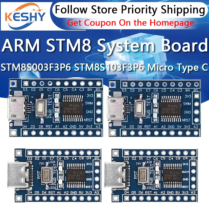 STM8S003F3P6 STM8S103F3P6 Модуль ARM STM8 Макетная плата Минимальная системная плата TYPE-C STM8S STM8 для Arduino