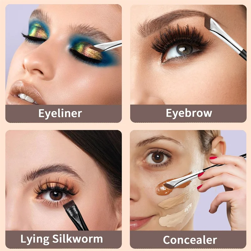 7 قطعة شفرة كحل عينيه فرش مجموعة رقيقة جدا مائل شقة كحل فرش غرامة نقطة شقة الحاجب فرشاة المخفي فرشاة #6