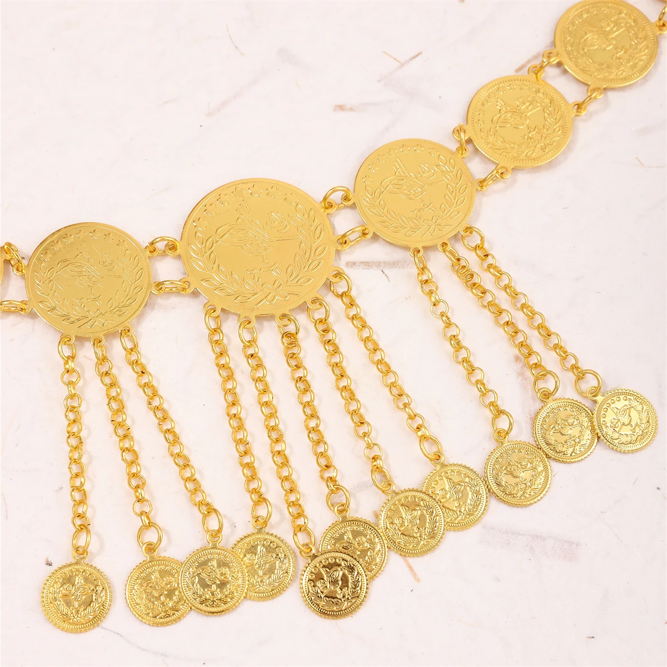 Coin shaped Belt Waist Chain Moroccan Fashion Bride Wedding Accessories Palace Retro Belt