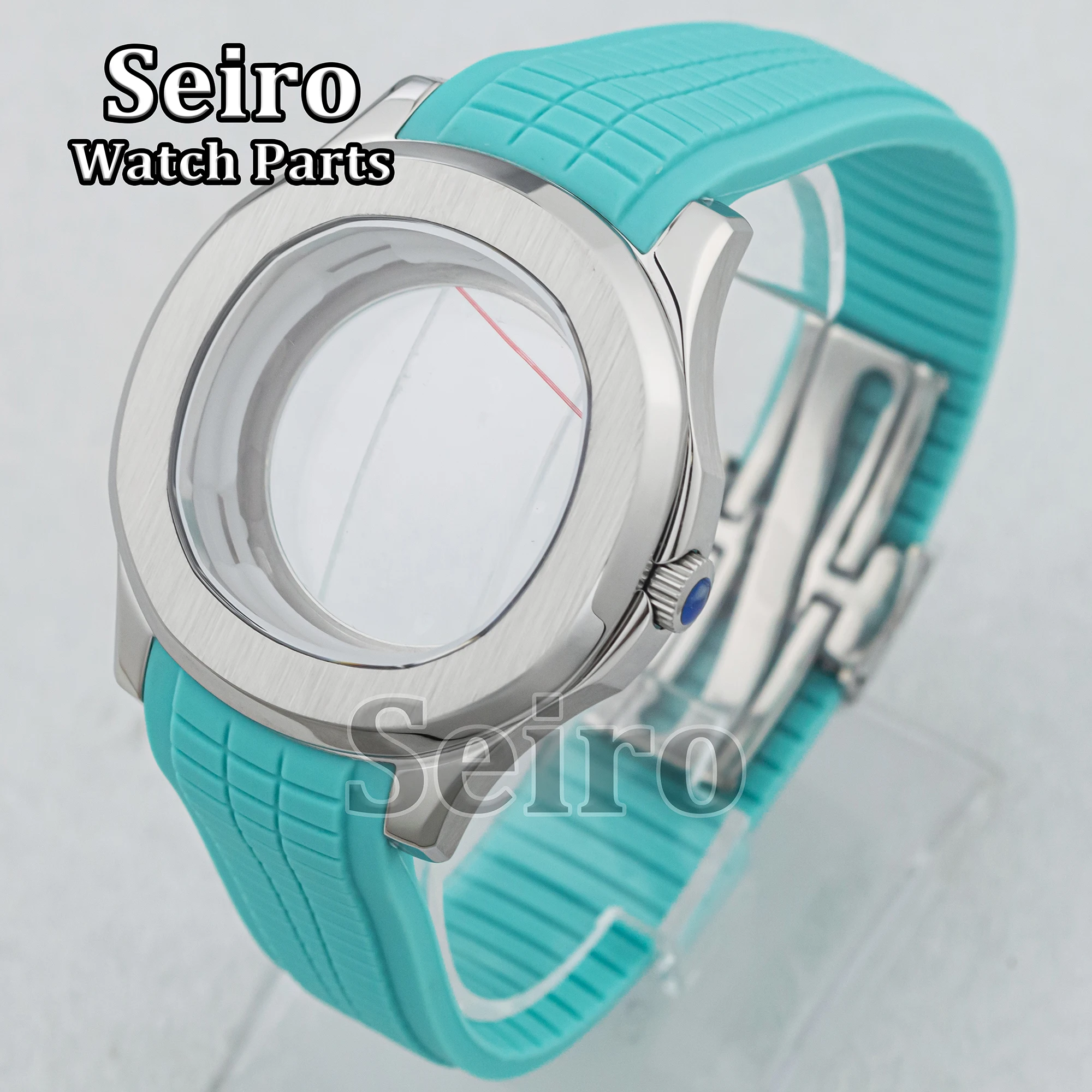 

Men 42mm NH35 Watch Case Stainless Steel Rubber Strap Sapphire Crystal 100m Waterproof For AQUANAUT Nautilus NH35/NH36 Movement