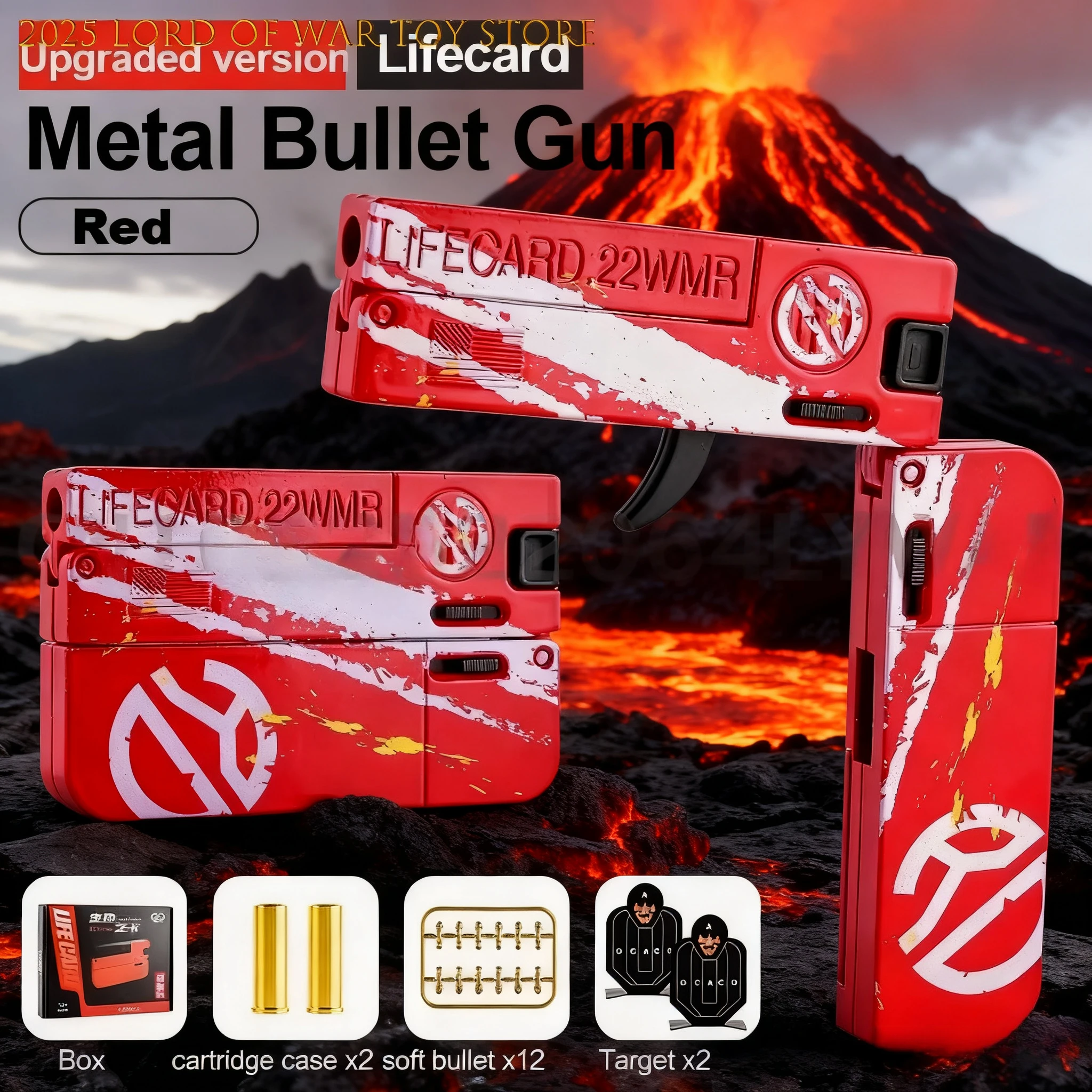 New LifeCard Folding Toy Pistol Handgun Toy Card Gun With Soft Bullets Alloy Shooting Model Adults Children Boys Birthday Gifts