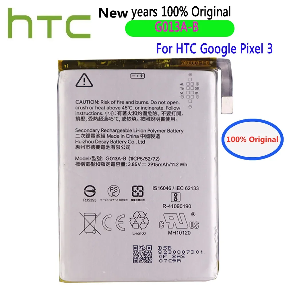 G013A-B 100% Original Battery For HTC GOOGLE PIXEL 3 PIXEL3 G013B G013A Cell Phone Replacement Battery Batteries