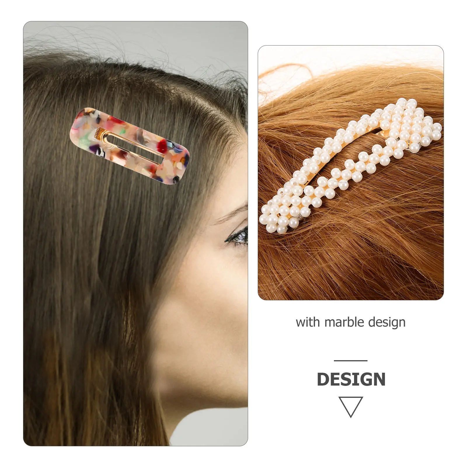 

10Pcs Marble Hair Clip Set Hollow Out Acrylic Duckbill Hairpins for Ladies Women Stylish Hair Grip Accessories Gift for Her