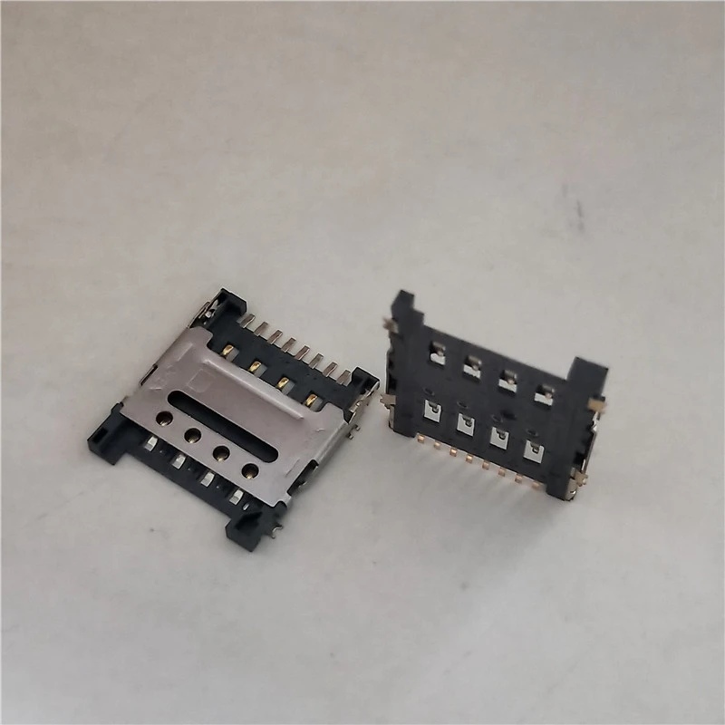 10PCS Small CARD Mobile phone card slot MICRO SIM Card holder CARD 8P Hatchback Clamshell external welding patch 1.5H