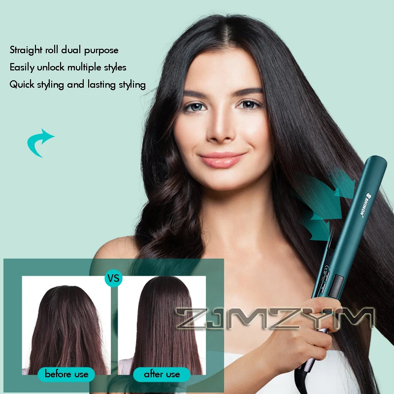Professional Hair Straightener Hair Curler Electric Splint Flat Straight Curling Iron Plates Corrugation Hair Care Tool