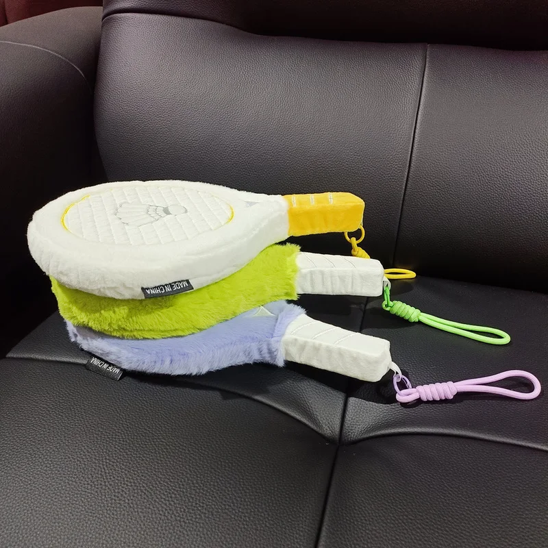 31x20cm Cute Cartoon Plush Racket Toy Soft Fluffy Badminton Tennis Racket Stuffed Doll Home Decor Birthday Gift Kids Boys Girls