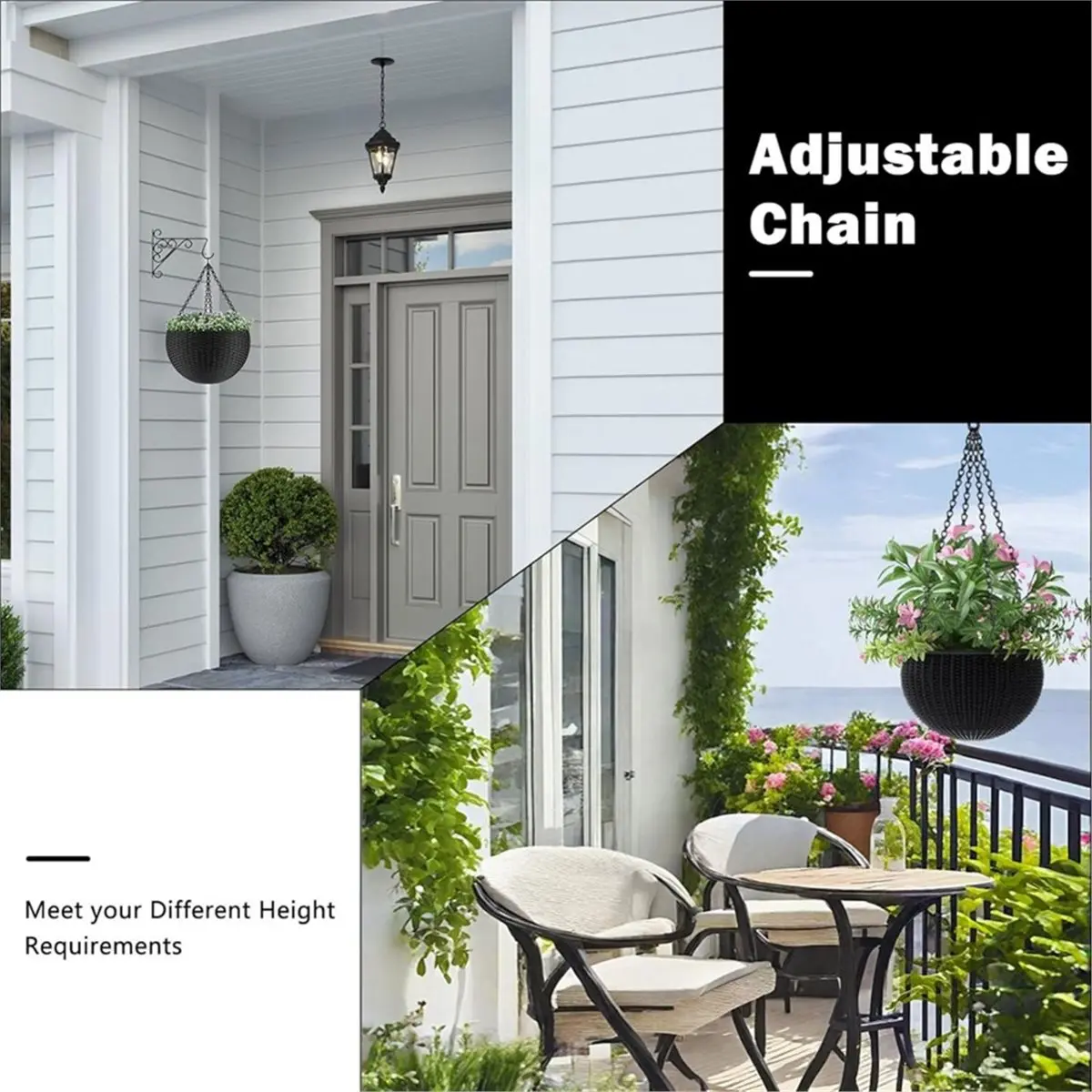 3 Pack, 23 Inch Hanging Baskets Chain, Hanging Chains with Hooks Flower Pot Chain Replacement Plant Hangers