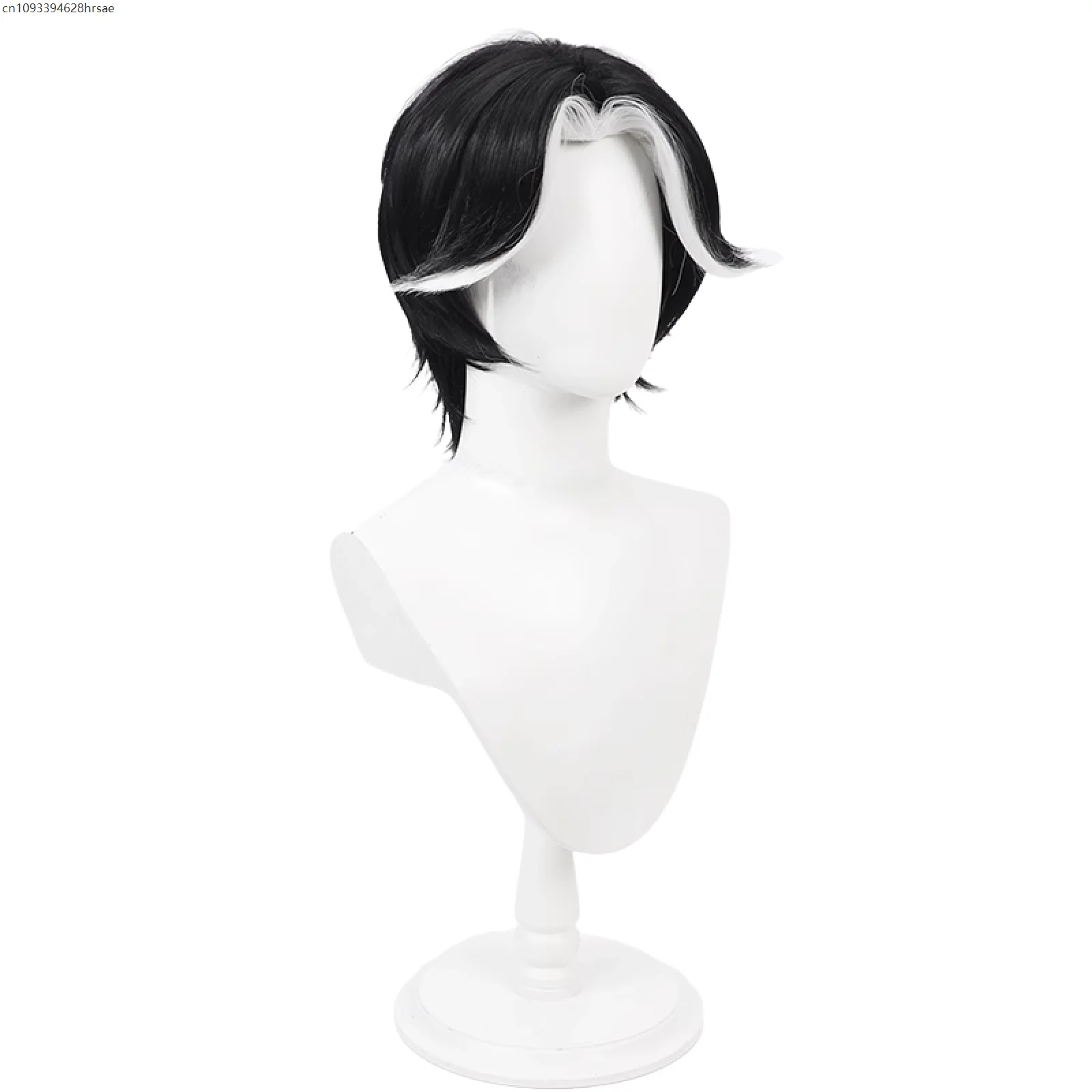 

Anime Cosplay Wigs Short Black White Resistant Synthetic Hair Accessory Halloween Party Costume Props