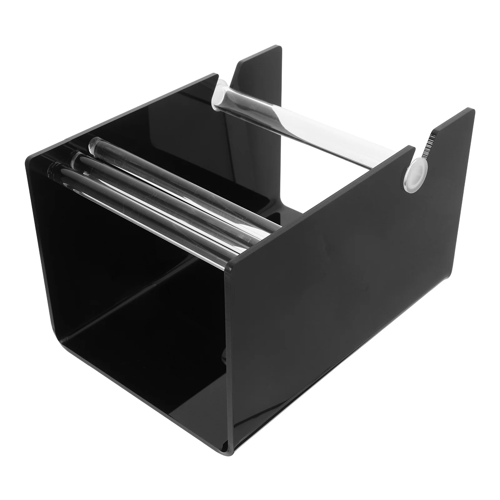 

Adjustable Sticker Roll Holder Stand Acrylic Office Craft Organizer 3 Disks Storage Rack Shipping Barcode Address Label