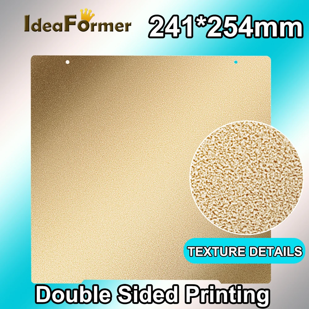 

Upgraded 241*254mm PEI Sheet For Prusa i3 MK3S Double Sided PEI Powder Flexible Spring Steel Build Plate Pei Sheet For Prusa