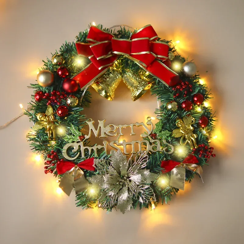 Christmas Decorations Christmas Wreaths Luxury Designer Cute Door Hanging Encrypted Rattan Window Decoration Pine Wreath Rings