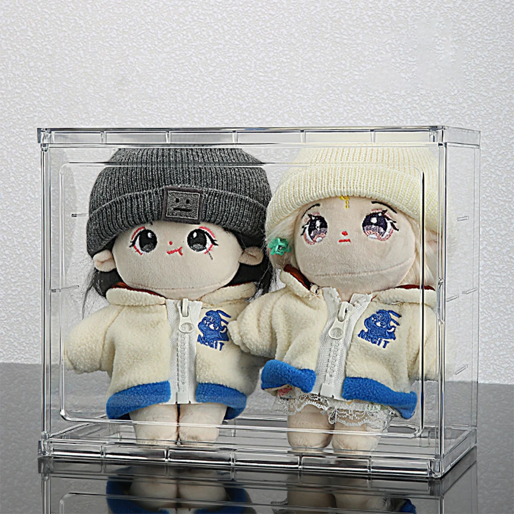 

For Storage Box Doll Clothing Storage 10cm Cotton Doll Clothing Storage Transparent Box Badge Storage