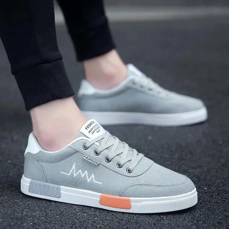 Heren Casual Schoenen 2024 Nieuwe Ademende Canvas Schoenen Mode Dagelijks Wandelen Flats Lichte Heren Sneakers Vier Seizoenen Trend Board Schoenen