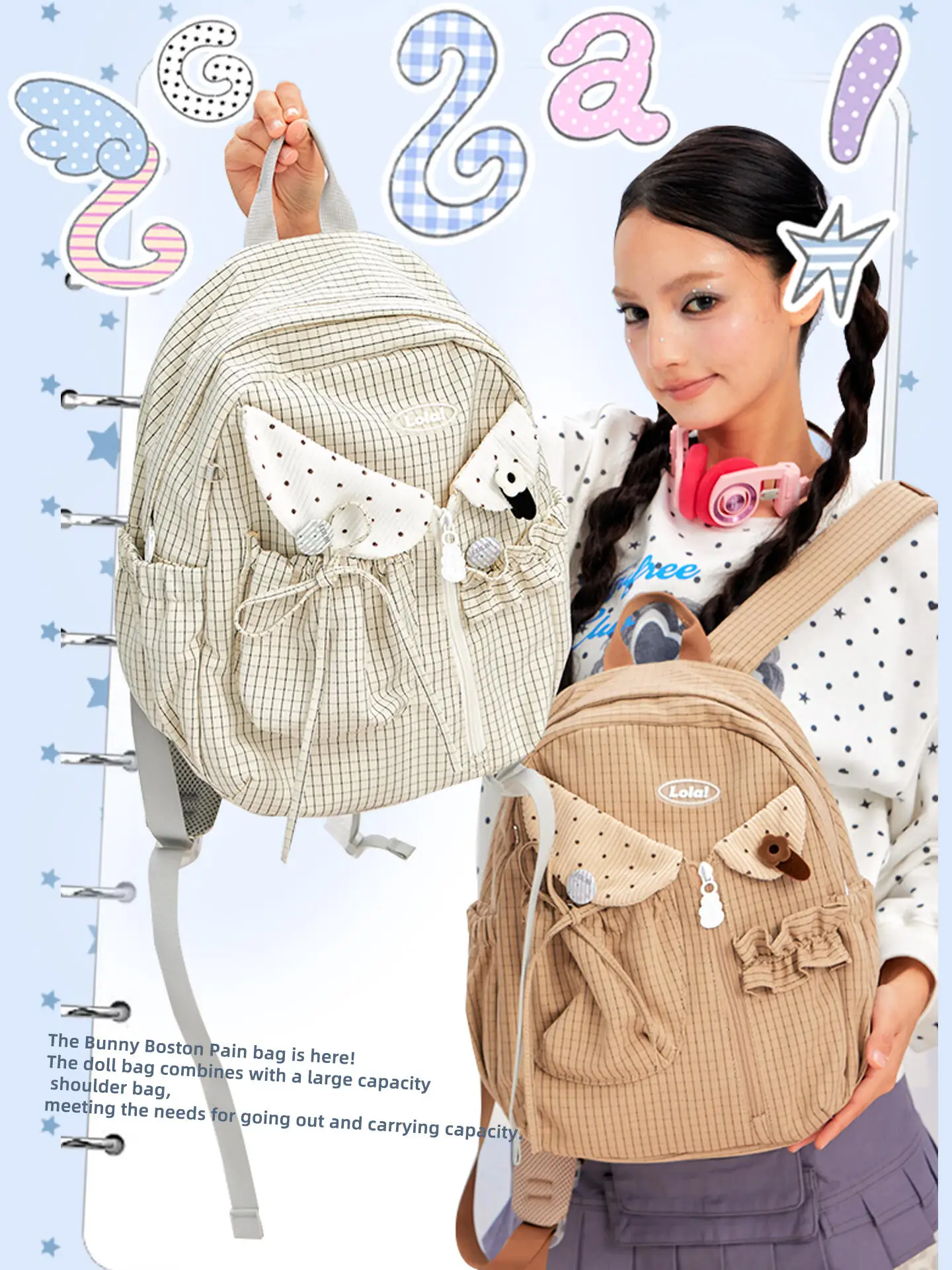 

DESIGN Retro School Backpack Large Capacity for High School And College Students Daily Use Waterproof Polyester Inner Ma...