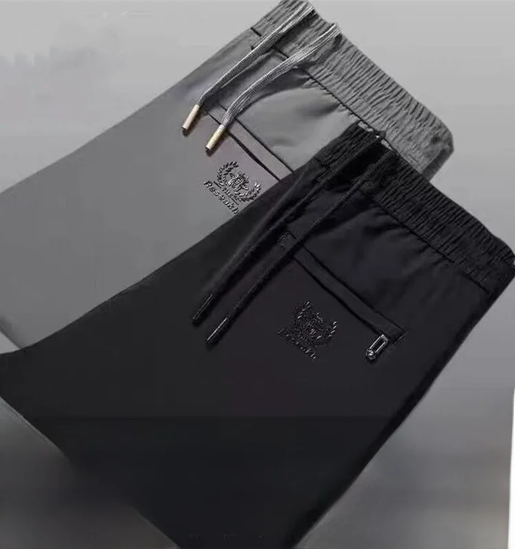 

Модные мужские повседневные брюки свободного покроя, прямые спортивные спортивные штаны на подкладке, весна-осень-зима, модные универсальные