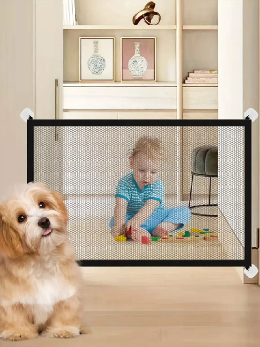 Children\'s fence Folding wire mesh fence home pet isolation fence balcony door child protection isolation net