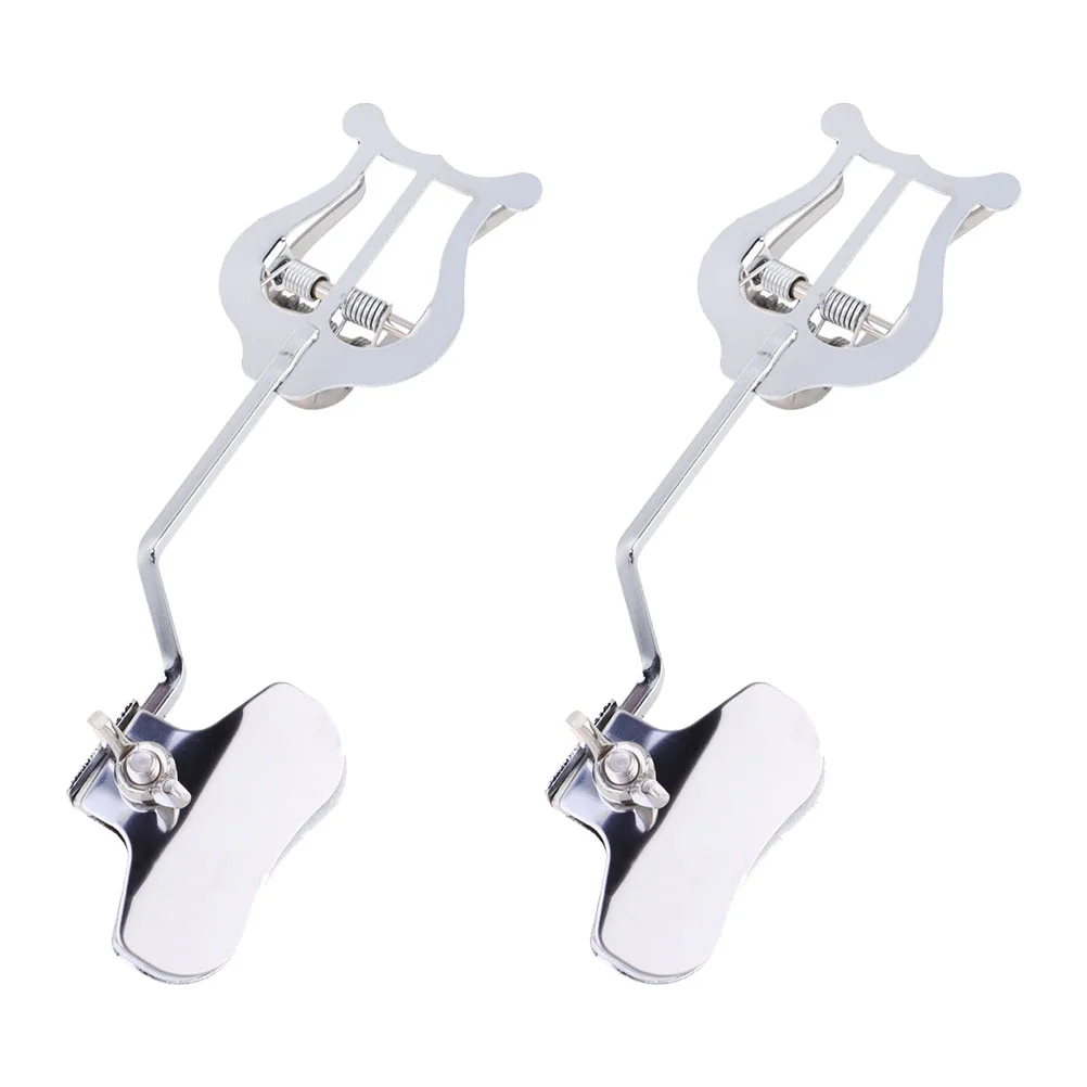 

2 Pcs Trombone Sheet Music Holder Score Clamp Clip Stand Small 185X5X1CM Book Paper Suppies Silver Supplies