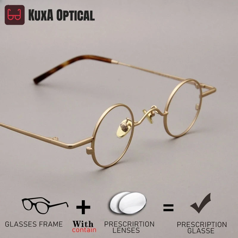 

KUXA Small Circular Design Optical Glasses Men Women Prescription Clear Lenses Myopia Hyperopia Reading Eyewear Anti Blue Light