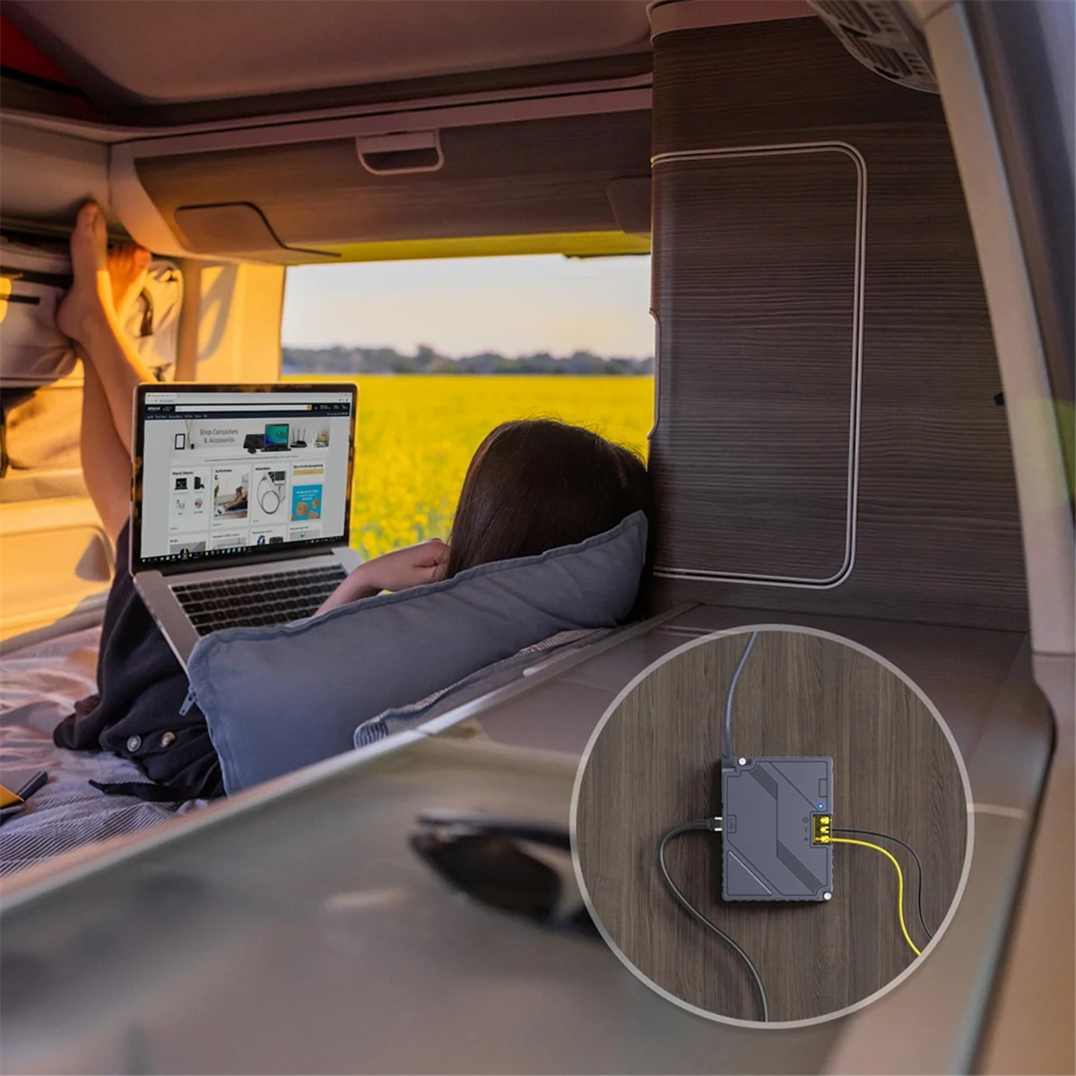 

For Starlink V2 150W 3-In-1 Step Up PoE Injector with Comprehensive Protection for Starlink Actuated for RVs Outdoor DY