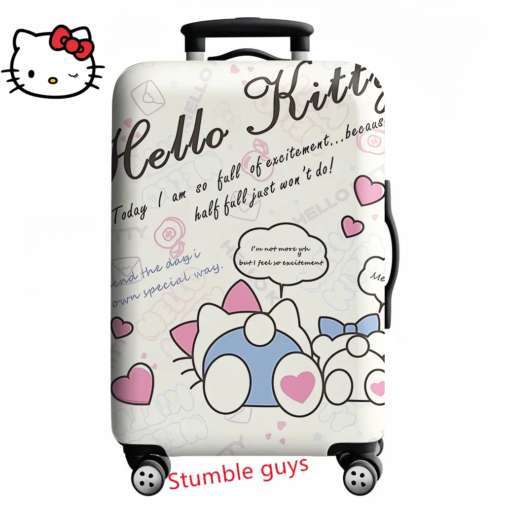 Capa de bagagem de viagem Kawaii Hello Kitty se encaixa em malas de 18 a 32 polegadas protetor de anime para fãs