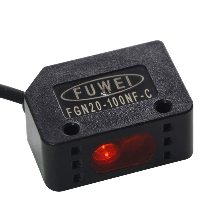 FUWEI FGN20-100NF-C Square Digital Display Photoelectric Switch Point Light Source Diffuse Reflect Type Photoelectric Sensor