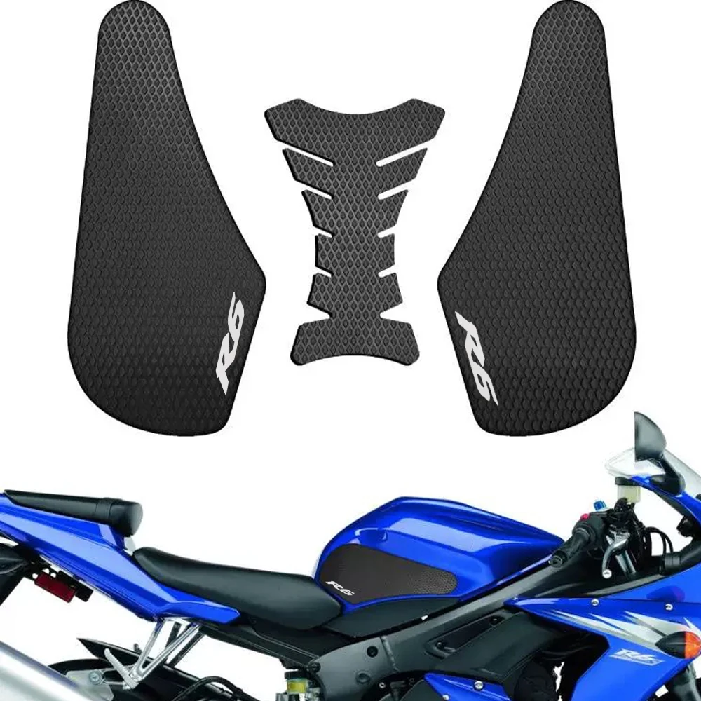 جديد R6 ل YZFR6 YZF R6 YZF-R6 2003 2004 2005 دراجة نارية عدم الانزلاق الجانب خزان الوقود ملصقات وسادة مقاومة للماء المطاط ملصق #1