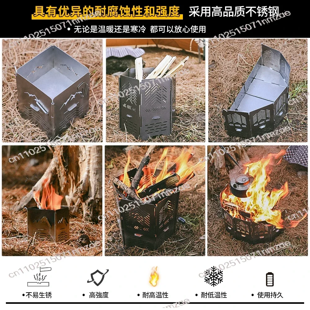 Outdoor Camping Windshield 201 Stainless Steel Ultra Thin Lightweight Portable Arc Wind Screen