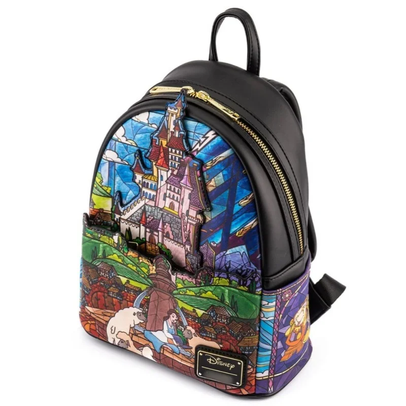 New Arrival Loungefly Disney Co-branded Beauty And Beast Belle Princess Backpack Satchel Girl Bag Children Casual Backpack Gifts