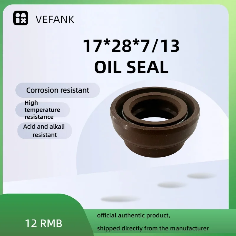

17*28*7/13 NBR oil seal is suitable for automotive shaft seals. It is resistant to high temperatures and acids and alkalis.