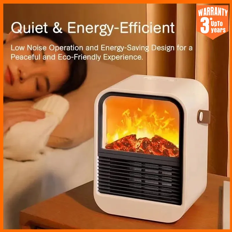 1000W Fireplace Electric Heater Warm Blower Fan Portable Desktop Household Home Heating Stove Radiator Flame Warmer Machine