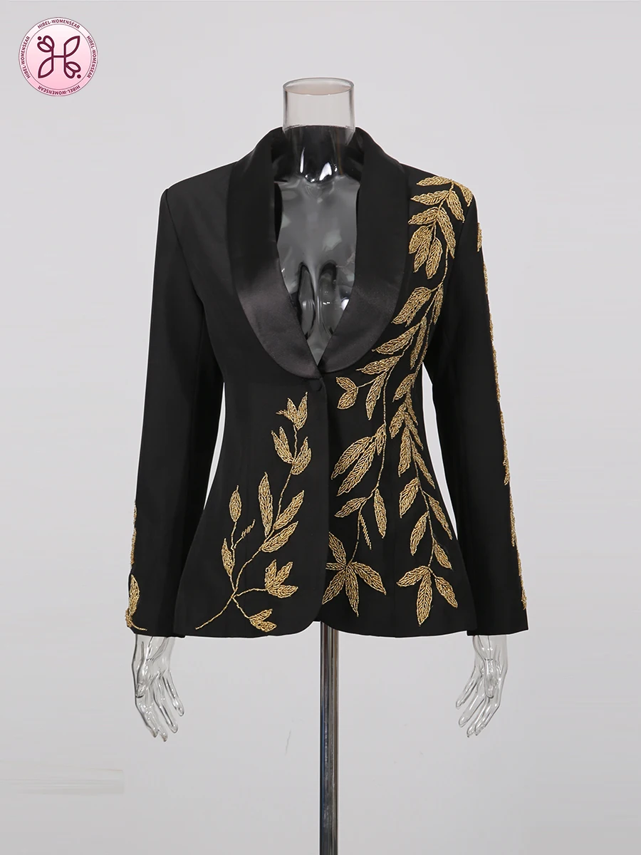 

Утягивающий темпераментный пиджак с бисером для женщин, туника с лацканами и длинными рукавами, лоскутный пиджак на пуговицах, женский новый