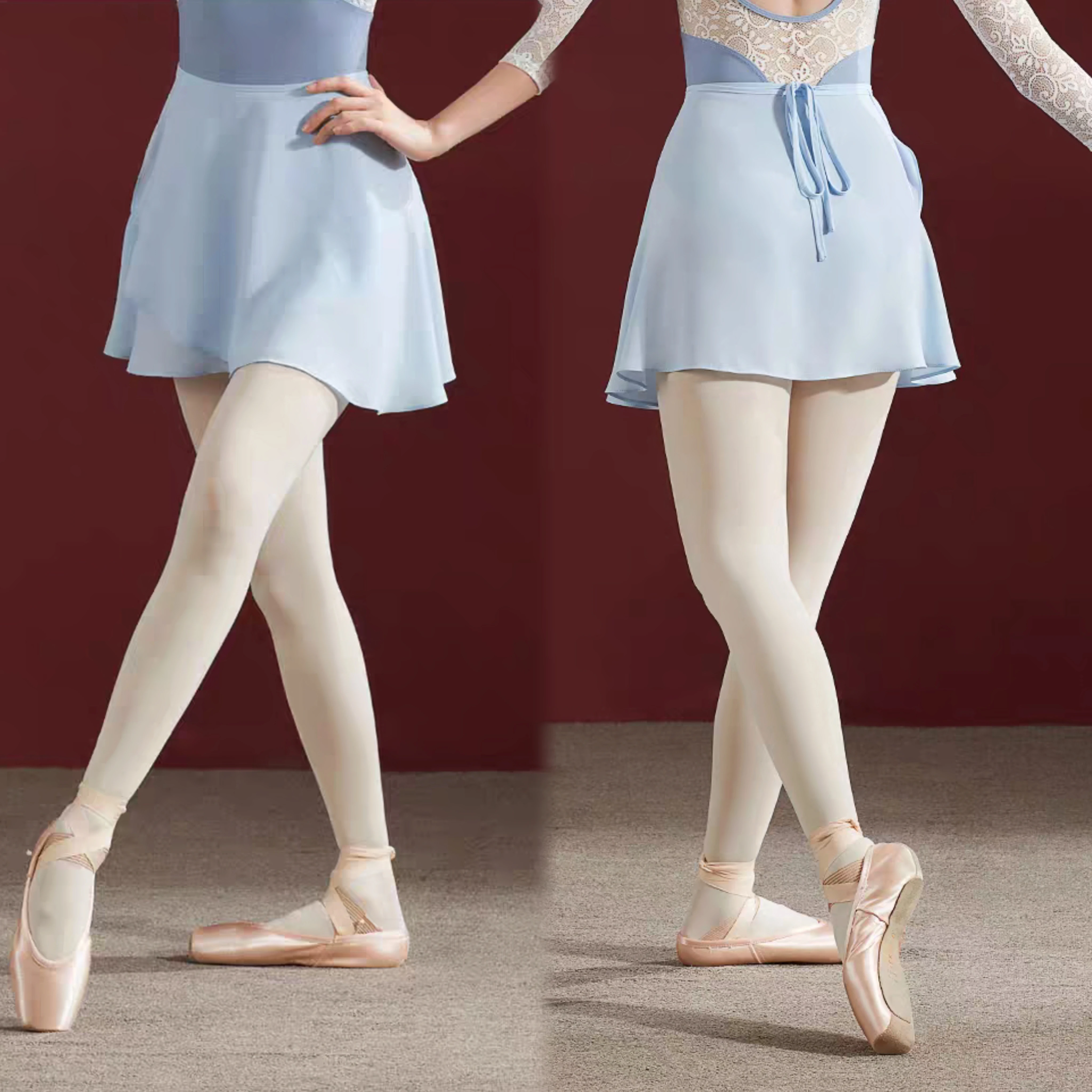 

Adult Ballet Practice Gauze Skirt Lace-up Skirt Short Skirt Dance Student Art Exam Body Training Clothing Chiffon Dress Women