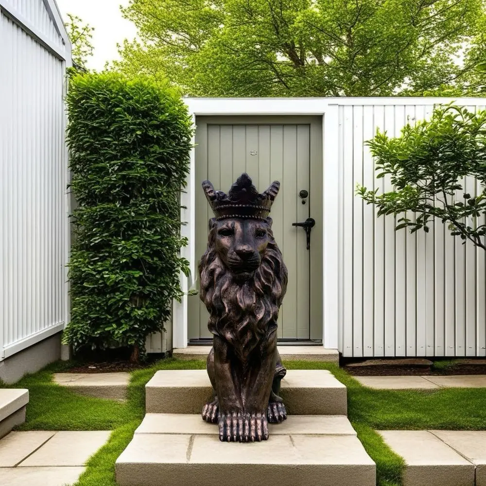 

Garden Lion Ornaments Large Animal Sculpture European Retro Old Gardening Groceries Courtyard Layout