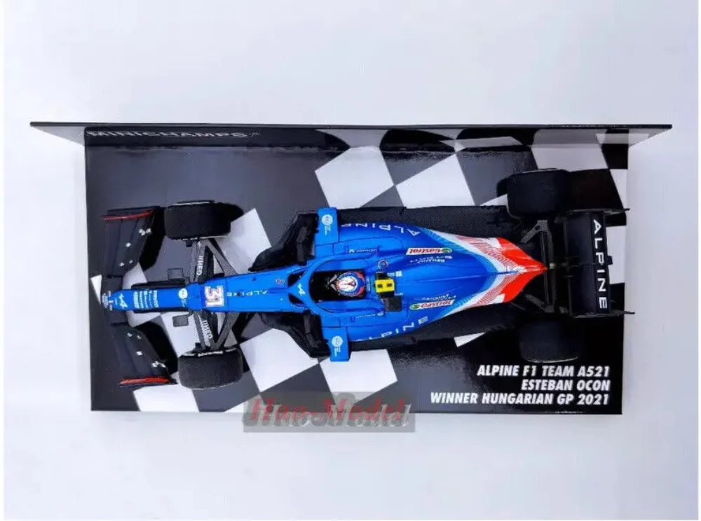 minichamps 1/43 For Alpine A521 F1 Racing 2021 Car Model Alloy Diecast Simulation Birthday Gifts Hobby Display Collection Blue